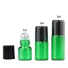 1ml 2ml 3ml Glass Refillable Bottles with Stainless Steel Roller Balls Sample Vial Jar for Essential Oil Perfumes