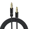 Metall Audio Cable 3,5 mm hane till manlig stereo -aux -kablar f￶r Samsung iPhone -smartphones PC -h￶rlurar Datorh￶gtalarbil