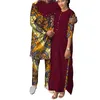 Roupas africanas Mulheres Ankara Imprimir Longos Vestidos de Camisa Dos Homens e Conjuntos de Calças Casais Amante Roupas Roupas de Design Africano WYQ146