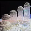 New Hot Luxury Crystal Acrylic Cake Stand Wedding Table Top Decoration Centerpieces Cake Display för födelsedagsfesttillbehör