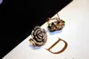 Wholesale- new hot ins fashion luxury designer elegant camellia flower diamond stud earrings for woman girls