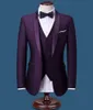 Najnowsze projekty Men Suit Niestandardowy rozmiar Tuxedos PROM Dinner Męskie garnitury Najlepszy mężczyzna garnitury ślubne (kurtka +spodnie +kamizelka)