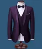 Dernières conceptions hommes costume sur mesure taille Tuxedos bal dîner hommes costumes meilleur homme marié costumes de mariage (veste + pantalon + gilet)