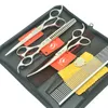 Meisha 7.0 "Japan 440c Dieren Trimmen Schaar Honden Grooming Schaar Vis Bone Dunning Shears Pet Curved Cut Tools HB0213