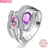 Jrose 100% 925 prata esterlina morganite anel senhora jóias originais festa de casamento aniversário jóias de luxo inteiro c19041601194e