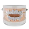 Punk Grillz Set Goud Zilver Top Onregelmatige 8-tand Hoektanden Met Zirkoon Tanden Grillz