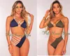 Nueva moda Bikin Sexy de cintura alta sin espalda Biquini conjunto de traje de baño de mujer traje de baño femenino brasileño juego de bikini estilo push up ropa de playa traje de baño