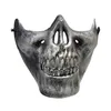 Halloween Horror Half Chin Plastic Face Shield Human Skull Mask