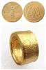 Золотая монета Мексики 1943 года в 50 песо, позолоченное кольцо ручной работы, размеры 9-16266R