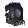 Bondage faux lederen masker capuchon zip mond hangslot kostuum feest cosplay rollenspel #r52