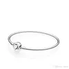 Bracelet classique en émail blanc, boîte originale pour Pandora, ensemble de bracelets de mariage en argent Sterling 925 pour femmes