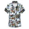 Plus storlek 5xl 6xl 7xl herrhawaiian skjorta sommar ny mode casual tryck kort ärm blommor skjorta manliga märke kläder