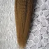 Micro anello di capelli crespi lisci 100% micro perline umane Collegamenti realizzati a macchina Estensione dei capelli Remy Yaki grossolani 16 "20" 24 "1 g/s 100 g 20 colori