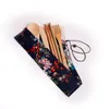 Bamboo knife and fork spoon cutlery kit set chopstick straw brush tableware travel picnic suit with canvas bag