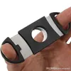 Pocket Plastic Stainless Steel Double Blades Cigars Guillotine Cigar Cutter Knife Scissors Tobacco Black New Smoking Tool8230279