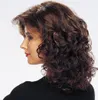 Brązowe peruki luźne fali afro perwersyjna spiralna spiralna zwijana długa kręcone syntetyczne czapki fryzury