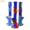 Popular Silicone Hose Smoking Water Pipe Hookah Shisha Bong Straight Recycler Oil Rig ease to clean bubbler tube for smoke shop wholesaler