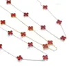 rostfritt stål smycken 20 blommor designer halsband lyxig designer smycken kvinnor halsband tröja kedja lång kedja3135929