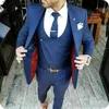 Men Suits Navy Blue Mens Wedding Suits Bridegroom Custom Made Slim Fit Formal Groom Wear Costume Tuxedos Blazer Best Man Trajes De Hombre