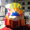 Simulated Inflatable Christmas Gift Box 4m Height Advertising Santa Claus With Gift Bags For Xmas Events Decoration