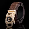 Nieuwe originele lederen ontwerper Grote gesp herenriem luxe Automatische Gesp riem top mode heren Echt leer luxe belt2474