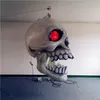 Hanging Inflatable Balloon Skull With LED Strip For City Parade Or Halloween Nightclub Ceiling Stage Decoration