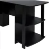 2020 Frete grátis grosso FCH L-Shaped Madeira Right-angle computador de mesa com duas camadas Bookshelves Preto