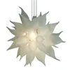 White Chandeliers Flower Lighting Modern Design Hanging Chain Chandelier Pendant Lamps Crystal Murano Glass Lighting Fxiture