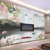 Grande mural TV sala de estar sofá fundo papel de parede flor chinesa e pássaro papel de parede não-tecido revestimento de parede