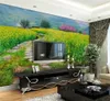 3d papel de parede jardim colza paisagem pintura a óleo mural decoração de interiores belo papel de parede