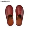 Genuine Cow Leather slippers couple indoor non-slip men women home fashion casual single shoes PVC soft soles spring summer 518