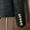 HIGH STREET Newest Runway 2019 Designer Blazer Cappotto da donna in tweed misto cotone con bottoni in metallo con leone