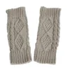 Fashion-1 Pair Winter Gloves Women Double-sided Knitting Wool Half-finger Gloves Ladies' Semi-fing Loves