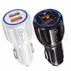 Dual USB Ports Car Chargers 2.4A Real LED Light Car Charger Power Adapter för iPhone 11 12 13 Pro Max Samsung HTC Android Phone Plug