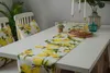 Chemin de table de lit en polyester, fruits jaunes, citron, moderne, décor de fête de mariage, nappe de campagne