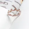 18K Rose gold Wedding Ring High quality Box Fashion Flower Crown rings Women Mens Wedding cz diamond Gift Ring