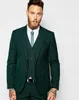 2019 Groene Formele Bruiloft Mannen Past Groomsmen Dragen Drie Stuks Trim Fit Custom Made Bruidegom Tuxedos Avond Party Suit Jacket Broek Vest