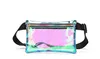 50 stücke Taille Tasche Frauen PVC Klar Tasche Dame Laser Fanny Packs Schulter Reißverschluss Strand Sport Reise Taschen