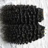 Tape In Hair Extensions Mongolian Kinky Curly Hair 10 "-26" Tape In Human Hair Extensions 40 Stycke