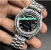 Silberne Edelstahl-Herrenuhr mit Diamant-Lünette, modischer Diamant, heißer Verkauf, hochwertige Boutique-Uhr