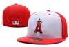 2020 Angels Colore rosso Lettera A Berretti da baseball aderenti Logo della squadra ricamato Sport Cappelli chiusi piatti Moda all'aperto Hip Hop Chapeau 6334941