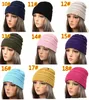 18 Farben Strickmützen, trendige Beanie-Mützen für Damen, klobige Totenkopfmützen, Winter-Zopfmuster-Kopfbedeckungen, lässige Häkelmützen