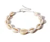 Nieuwe mode zwarte touw ketting natuurlijke zeeschelp choker ketting kraag ketting shell choker ketting voor zomer strand gife GB756