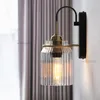 illuminazione American Style lampada da parete di vetro di lusso Ferro Sconce Cafe Bar Conservare Ristorante Hotel Corridoio Soggiorno Bedside minimalista