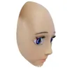 Toppkvalitet Handgjorda silikon Sexig och söt halv kvinnlig ansikte Ching Crossdress Mask Crossdresser Doll Face Head Mask Fancy Dress U2594071