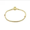 Wholesale17-21cm Gold Plated Bracelet 3mm Snake Chain Basic Clasp Fit European Beads For Pandora Bracelet Charm Beads Bangle & Jewelry DIY