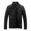 Men's Jackets Men Winter Leather Jacket Biker Motorcycle Zipper Long Sleeve Coat Top Blouses Autumn Winter1