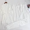 Silk Pyjamas Women 5 Pieces Sets Sexy Lace female Satin Pajama Summer Pijama Sexy Mujer sleepwear for Women Chest Pads7679118