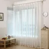Stripe White Sheer Curtains for Living Room Jarl Home Decor Jacquard Breathable Tulle Window Door Curtain Panel for Bedroom Hotel Drapes Hot
