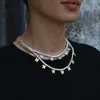 Charmante Mannen en Vrouwen Ketting Goud Zilver Kleur Volledige CZ Vlinders Ketting Met Tennis Ketting Charms Sieraden Geschenken